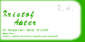 kristof apter business card